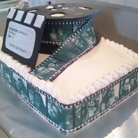 Movie Reel Cake Birthday cake for a 13 year old. She showed me a picture of a plain movie reel cake she found online. I added the edible pictures. This was...