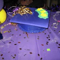 Purple Graduation Cake ANOTHER GRADUATION CAKE. STRAWBERRY, BUTTERCREAM ICING. LOVED MAKING THIS ONE TOO. THEY WERE A BIG HIT.