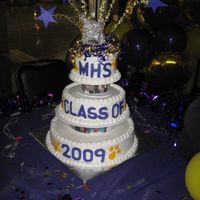 2009 Graduation Cake Gradutation cake. Each layer was a different flavor. Regular buttercream icing. The student that it was made for thought the cake was &quot...