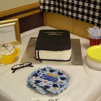 Bible - 2009 Pioneer School Graduation STRAWBERRY CAKE, BUTTER CREAM ICING AND FONDANT. DONT REALLY WORK WITH FONDANT THAT MUCH, SO I WAS HOPING NOTHING WOULD GO WRONG. IT CAME...