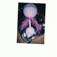 Baby Rattle Ball pan and mini wonder mold pan a plastic dowell connects them to form rattle. My pic copied crooked sorry!