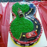 Amys_Car_Cake_1.jpg Chocolate almond cake and white almond cake with bc frosting. Got the idea from a cake AngD did Thanks for the insperation!