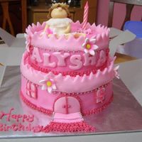 Little Princess-Full View strawberry buttercake covered in fondant. the little princess is made from fondant, too.thanks for looking :-)