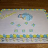 Shower Cake This is the first gum paste/fondant after class.