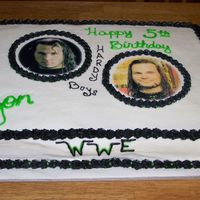 Wrestling this was a yellow cake, with edible images, and buttercream icing