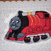 James The Red Engine I used the "Thomas the Tank Engine" pan to make this cake for my son's second birthday. The cake itself is a chocolate cake...