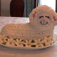 Easter Lamb Cake This is the lamb cake I made for Easter, and I've never had so many problems with a cake before! I was interrupted while frosting it,...