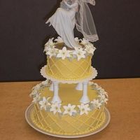 Course 3 Final Cake This cake is an adaptation of the lilly cake in the Wilton 3 course book. It's my first attempt at making a diagonal pattern on the...