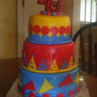 40Th Birthday Cake For a friend's party... they had a primary color theme. Fun and easy to make!