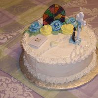 Carson's Communion This is a french vanilla cake with apricot filling and B/C icing. - It was made for a little boy whose mom is in Iraq at the moment and I...