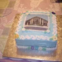 St Joesph's - Charity This was made as a charity cake for the teachers and staff at St Joseph's. It is a white cake with apricot filling and b/c icing