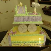 Carriage Baby Shower Cake 