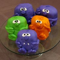 Little Monsters This design is from Debbie Brown's "50 Easy Party Cakes" book. I ended up with orders for about 30 of these cakes and as...