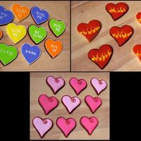 Valentine Cookies NFSC & Chocolate cookies with royal Icing.