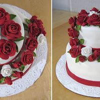 Final Cake Wilton Class Iii I love the look of fondant roses, but they sure take a long time to make. It is a spice cake with peach filling.