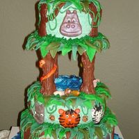 Jungle Birthday Cake I made this for my son's 4th birthday. We put some animal candles on the top for him to blow out. I got ALL these great ideas from...