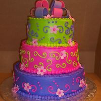 5 Yr Old Birthday Cake The mom found something similar to this on cc, white and choc. cake, her theme was tinker bell