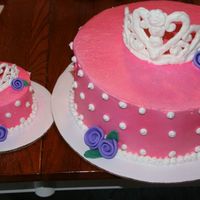 Princess Birthday This was for a little girl's first birthday! The tiara is royal icing. I followed the directions from CC and thought it turned out...