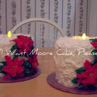 Christmas Candles 2 6" WASC cakes covered in buttercream. These were made for my kid's teachers for Christmas.