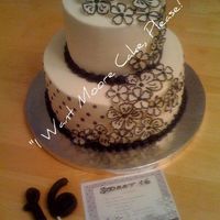 Sweet 16 This is a sweet 16 birthday cake for a girl having a "black and white" party. Everything was black and white and guests were to...