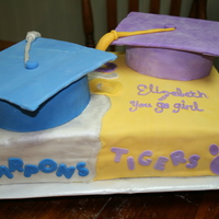 Two High School Cake This cake was for twins Grad. from SLHS and a cousin Grad. from THS. This was fun to make.