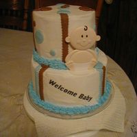 Baby Shower WASC cake, buttercream filling and icing . with fondant decorations.