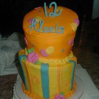 1St Whimiscal First whimiscal cake, bottom tier WASC white, top tier Chocolate WASC Buttercream icing with Fondant accents. Decor ideas came from DianeLM...