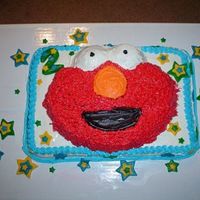 Elmo Cake My daughter's 2nd birthday cake! Buttercream, with fondant stars.