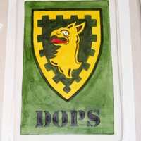 Brigade Crest I made this brigade crest for a function at my husband's work. It is a 12x18 WASC covered in MMF and hand painted.