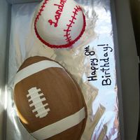 Football Base Ball Birthday I made this for a friends son who turned 8.