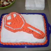 Key Cake First carved cake. Reproduction of actual key for a house warming party. Devil's Food with buttercream.