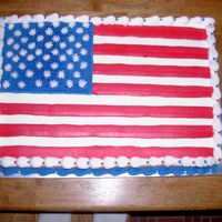 American Flag Cake I made this cake for my husband's 4th of July office party (he works for the Air Force.) It is all buttercream.