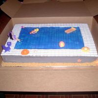 Poly Pocket Swimming Pool Cake I made this cake for my friend's daughter. The "tile" around the pool was made with chiclets. After having to pick all of...