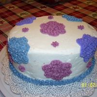 Purple, Mauve, And Blue Shapes On Cake 