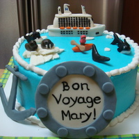 Retirement Cake White & Chocolate WASC cake with buttercream icing. Fondant & gumpaste accents. Thanks to all of the CC pictures that gave me the...