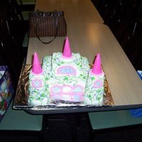 Castle Cake This is a castle cake thatI made for my daughters birthday. It was made using a 10X10X2 Wilton Pan for the bottom tier and a small oblong...