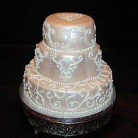 Cafe Colored Fondant Wedding Cake This was for the daughter of a friend at work. The first time I've done a cake in this style. I liked doing this cake but I think next...