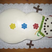 Snowman Birthday Theme This was made for a 6 year old girl who wanted a snowman birthday party. She requested butter cream frosting with candy decorations.