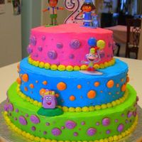 Dora And Diego Cake I think it turned out okay, considering I only had an hour to decorate the cakes before people came over (time mix up: ahhh!)