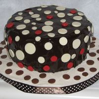 Chocolate Polka Dots First time using chocolate ganache. It didn't turn out as well as I had hoped!