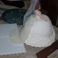 Train made with fondant and brushed with sparkle dust