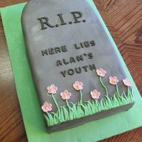 Over The Hill This was for a friend's 40th birthday. Covered and decorated in mmf.