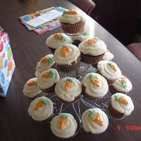 Birthday Tree Carrot cake cup cakes with cream cheese frosting.