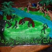 Efrain's Birthday I made this cake for my son's 7th birthday. He really likes army stuff. The inside was camo colors.