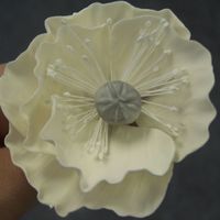Poppy I made these gumpaste poppies for a wedding cake. This is the view from the top. The bride wanted off white poppies with grey centers. This...
