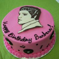 Elvis A chocolate transfer of elvis on buttercream cake. Inspiration from a cake on CC. I'm afraid I don't know how to link it, but it...