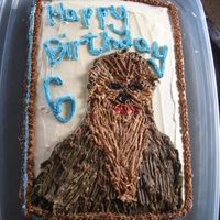 Chewbacca Chocolate cake with buttercream for my Son's Star Wars Birthday!