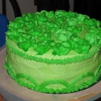 St. Patrick's Day Cake Two colors green frosting. Even the cake was green!