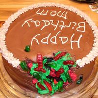 Cake Eating Bacteria My BF and I made this for his mother's birthday..She is a nurse and had been warning us about flesh eating bacteria. So we thought we...