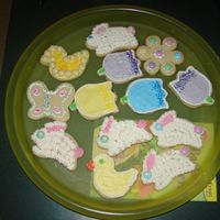 My First Attempt At Easter Cookies! I did these today..It was soooooooo much fun...they are cream chesse sugar cookies with buttercream frosting.